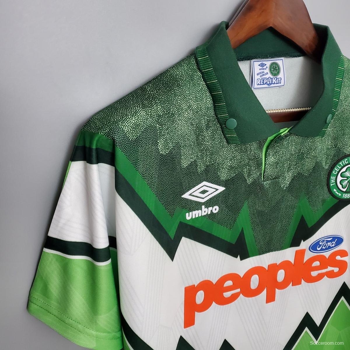 Retro 91/92 Celtic home Soccer Jersey