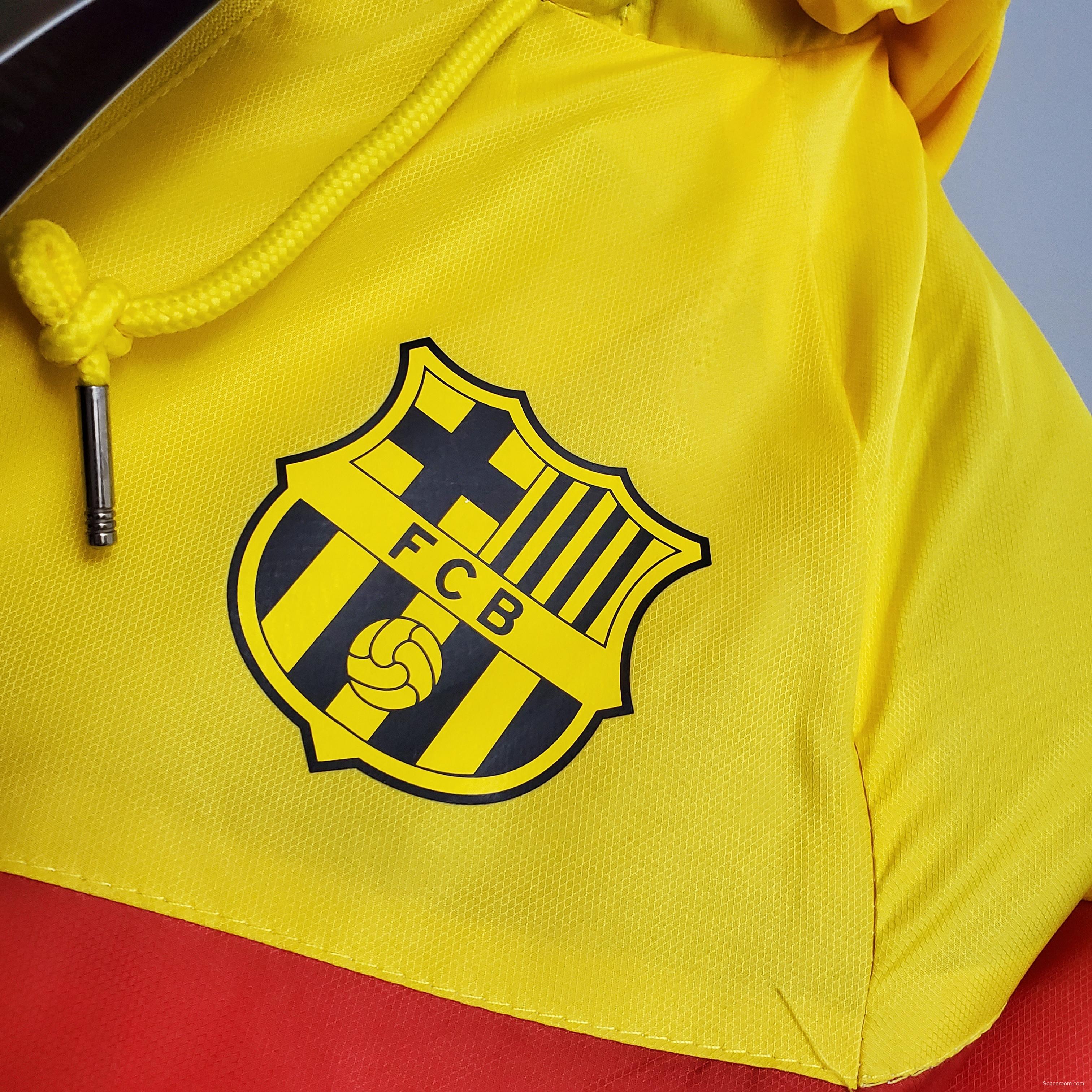 classic style Windbreaker Barcelona Blue Red Yellow Soccer Jersey