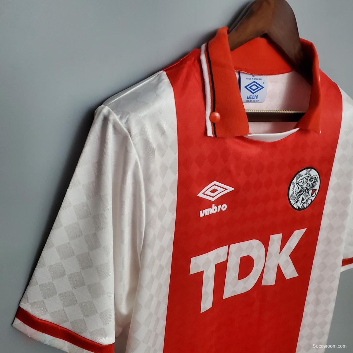 Retro 90/92 Ajax home Soccer Jersey