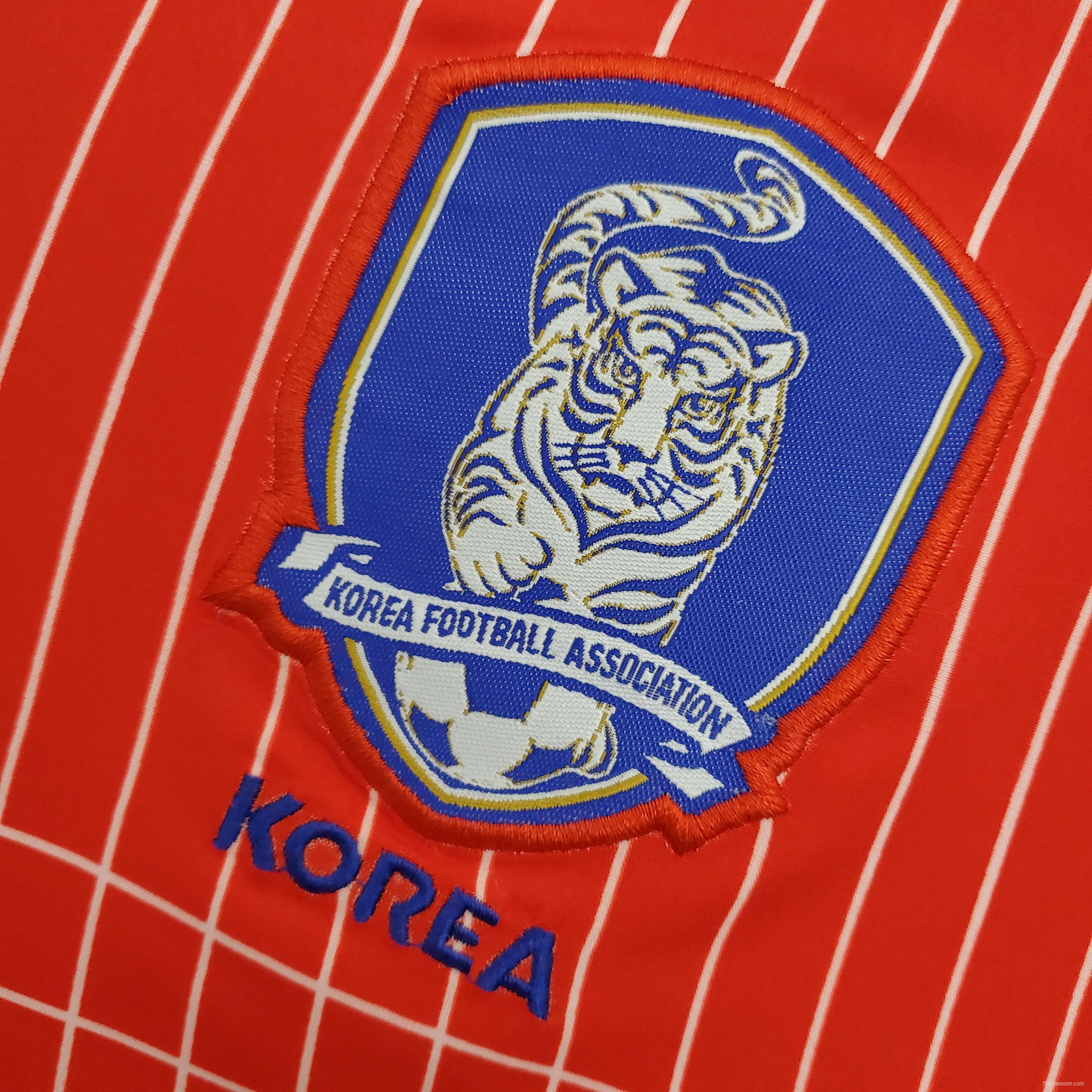 Retro 2002 Korean Red Soccer Jersey