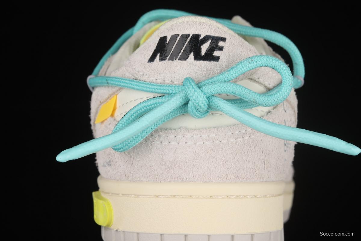 OFF-White x NIKE DUNK Low 12 of 50 OW suede SB buckle rebound fashion casual board shoes DJ0950-106