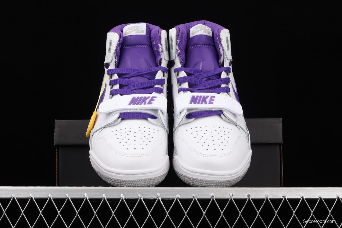 Jordan Legacy 312White and purple Velcro three-in-one board shoes AV3922-157,