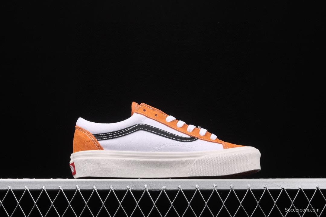 Vans Style 36 caramel orange and white small head splicing low-help couple casual board shoes VN0A3DZ3WZ5