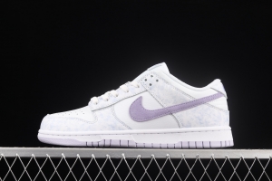 NIKE SB DUNK Low Prm white light purple color SB buckle rebound fashion leisure board shoes DM9467-500