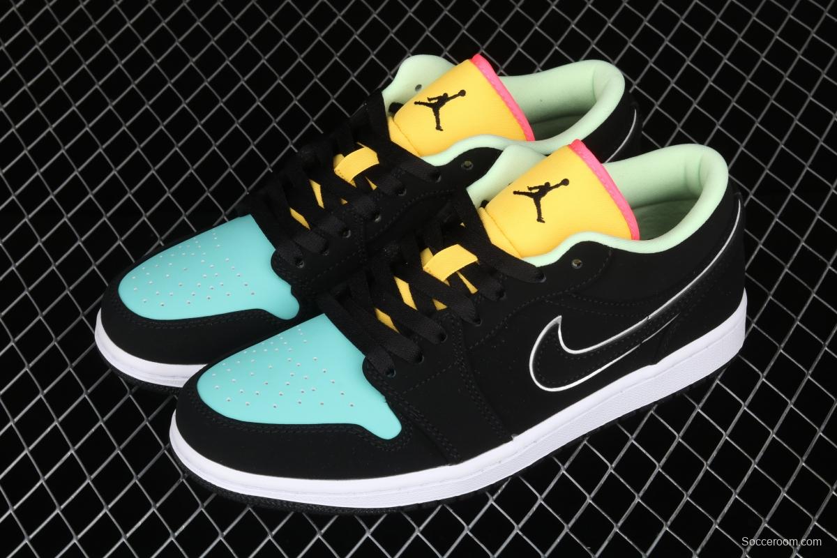 Air Jordan 1 Low Black Blue Yellow Tiffany CK3022-013