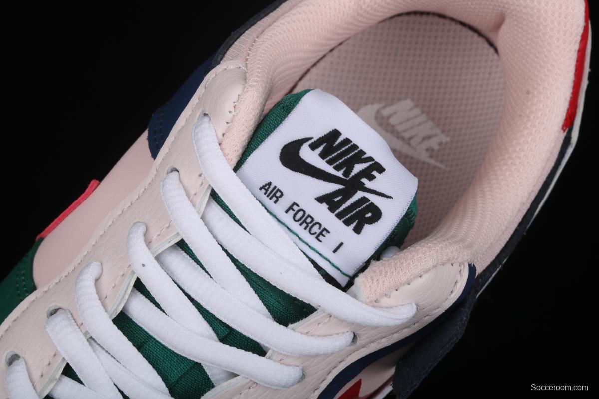 NIKE Air Force 1 ShAdidasow blue, pink and green light weight heightened low-top white board shoes CI0919-400