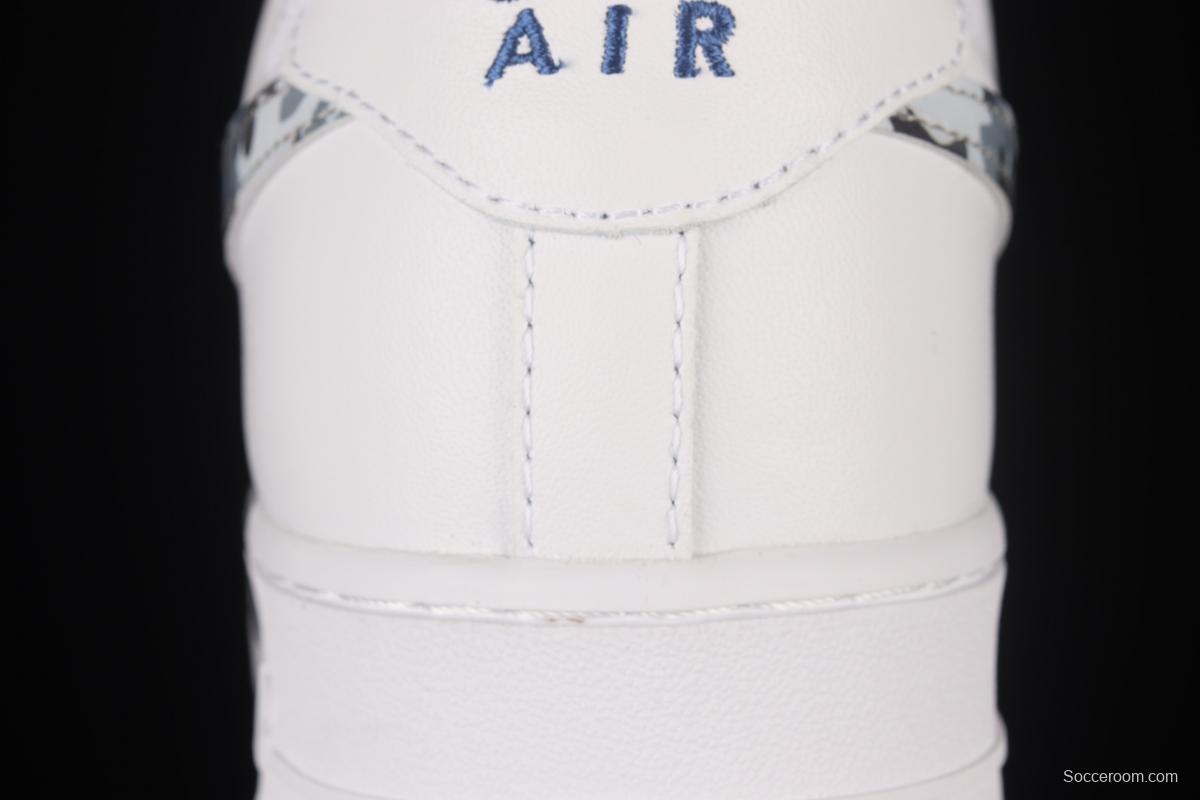 NIKE Air Force 1'07 Lx Painted Blue Hook Low Top Sneakers CW2288-114