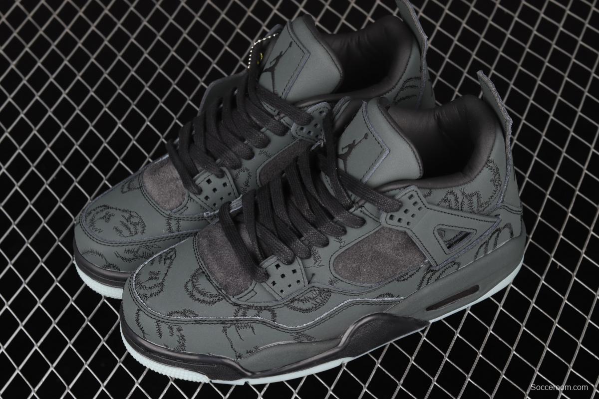 Kaws x Air Jordan 4 Black AJ4 black suede luminous limited edition 930155-001