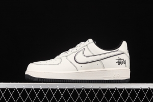 Stussy x NIKE Air Force 1 Low Stussi co-named rice black reflective low-top casual board shoes UN1635-702