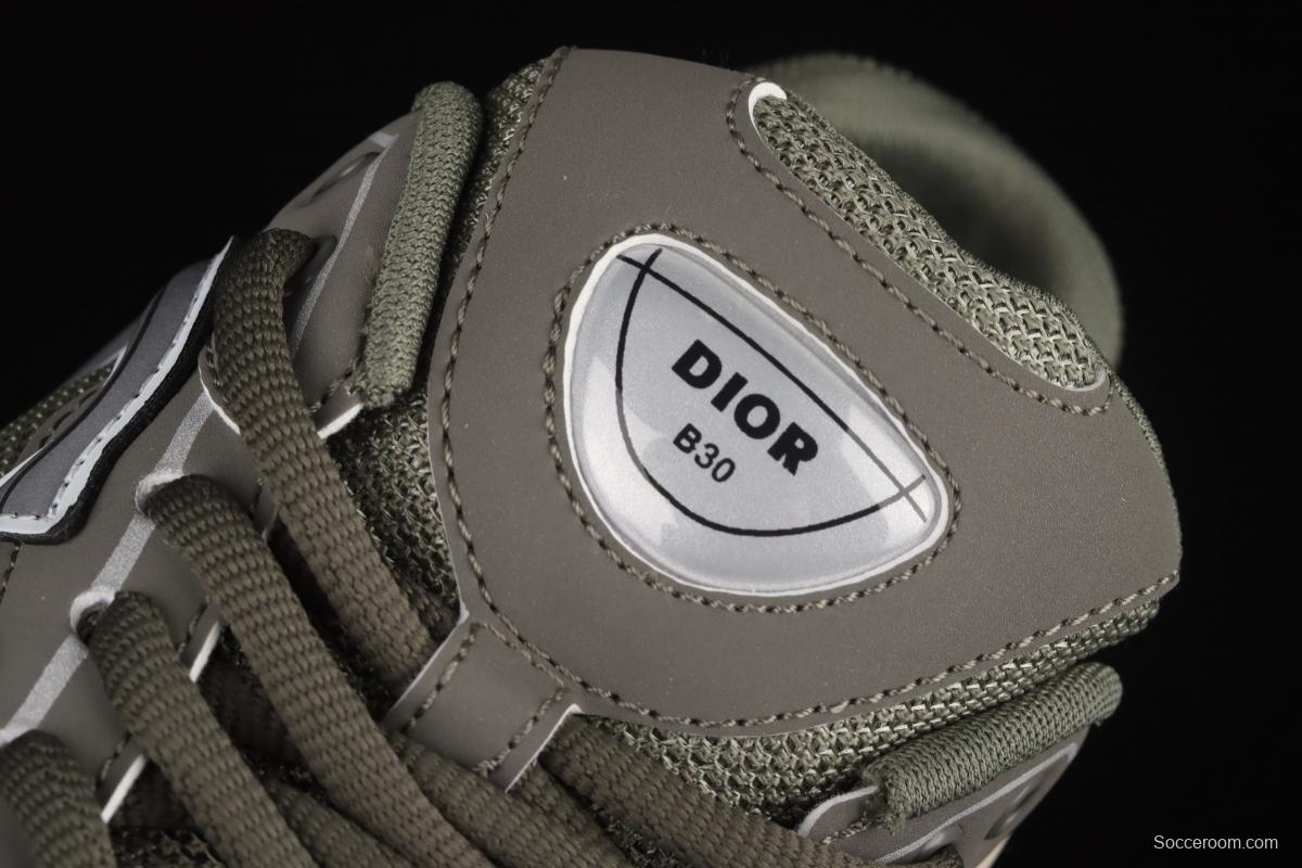 Dior B30 Microfiber Mesh B30 CD series sports shoes LY66140 Olive/Beige