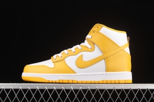 NIKE SB DUNK High white and yellow color SB rebound high upper shoes DD1869-106