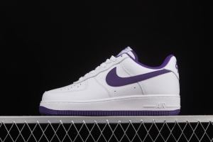 NIKE Air Force 1x07 Low white deep purple low top casual board shoes 315122-281