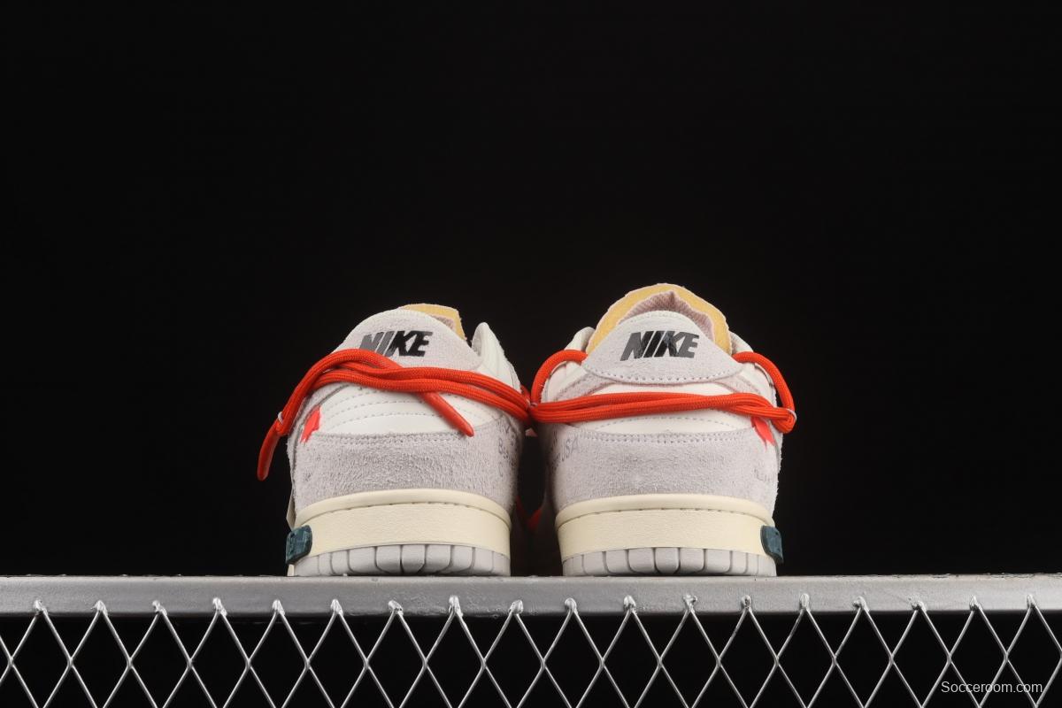 OFF-White x NIKE DUNK Low 12 of 50 OW suede SB buckle rebound fashion casual board shoes DJ0950-118