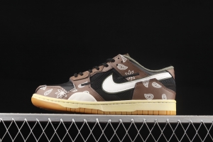 NIKE DUNK Scrap stitching and stitching low upper skateboard shoes dark brown DB0500-200