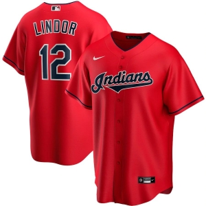 Men's Francisco Lindor Red Alternate 2020 Player Team Jersey