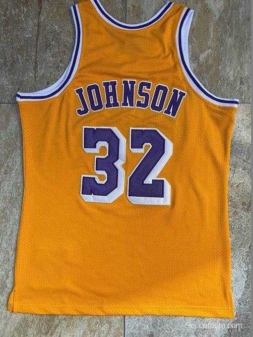 Men's Earvin Johnson Yellow Retro Classic Team Jersey