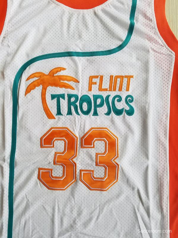 Flint Tropics 33 Jackie Moon Teal Basketball Jersey Semi Pro Team New