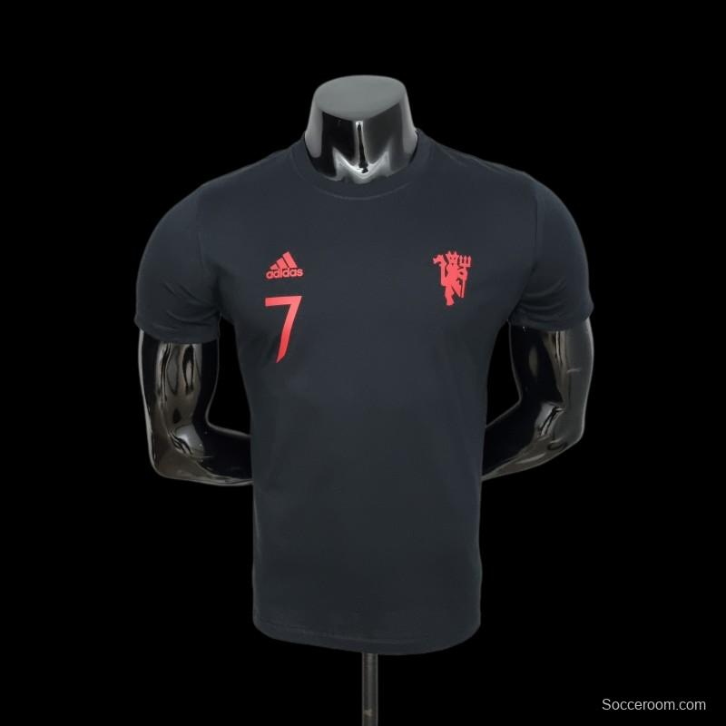 22/23 Manchester United Black T-shirts #0058