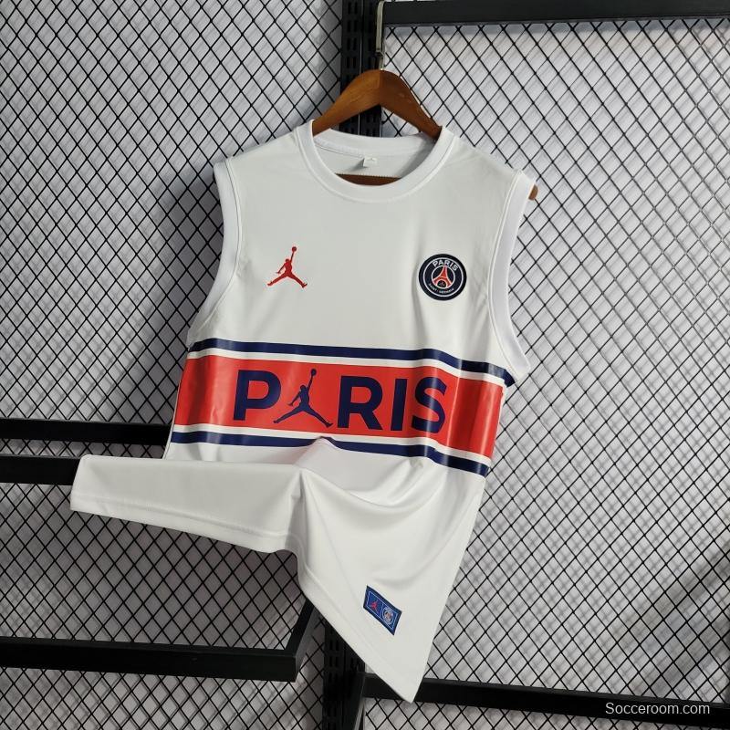 22/23PSG Jordan Paris White Vest Top Jersey