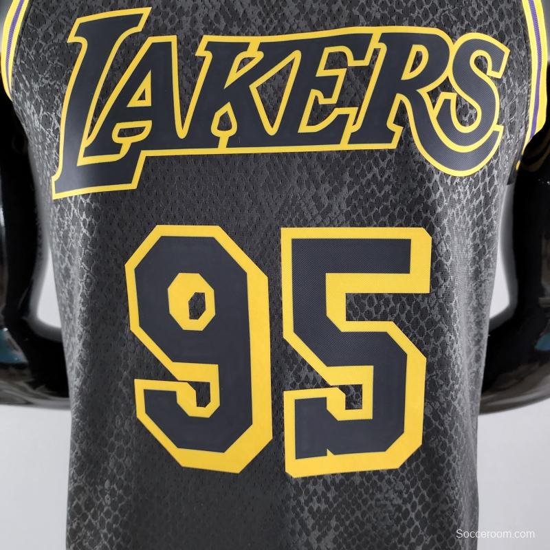 TOSCANO#95 Los Angeles Lakers Black NBA Jersey