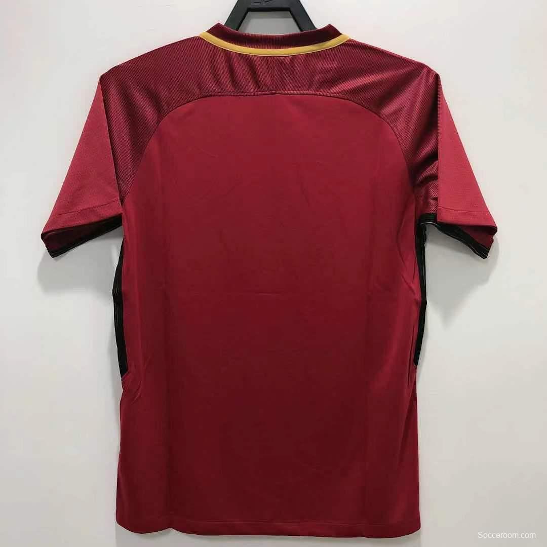 Retro 17/18 Roma Home Soccer Jersey