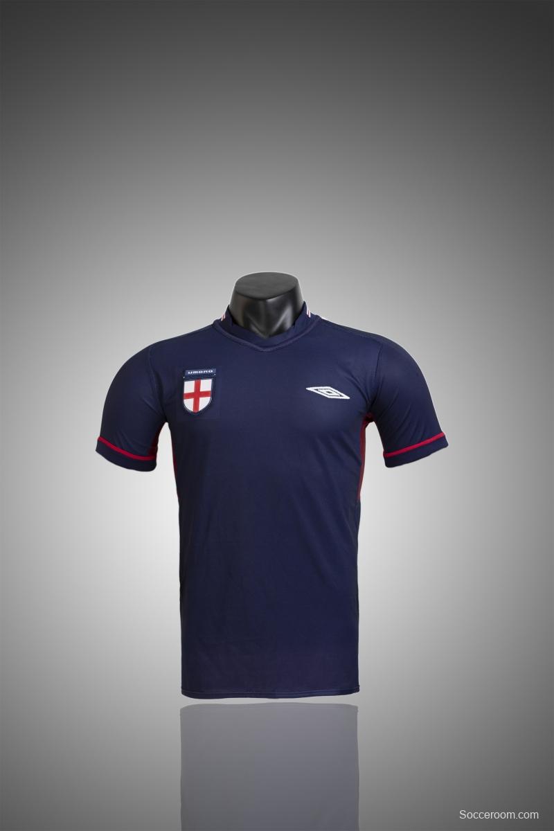 Retro 2002 England Away Reversible (Red/Navy) Soccer Jersey