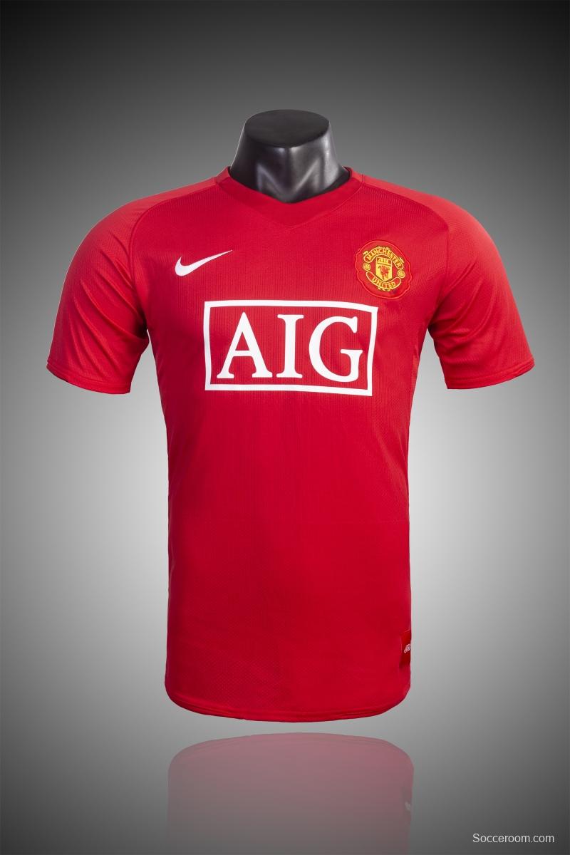 Retro 07/08 Manchester United Home Soccer Jersey