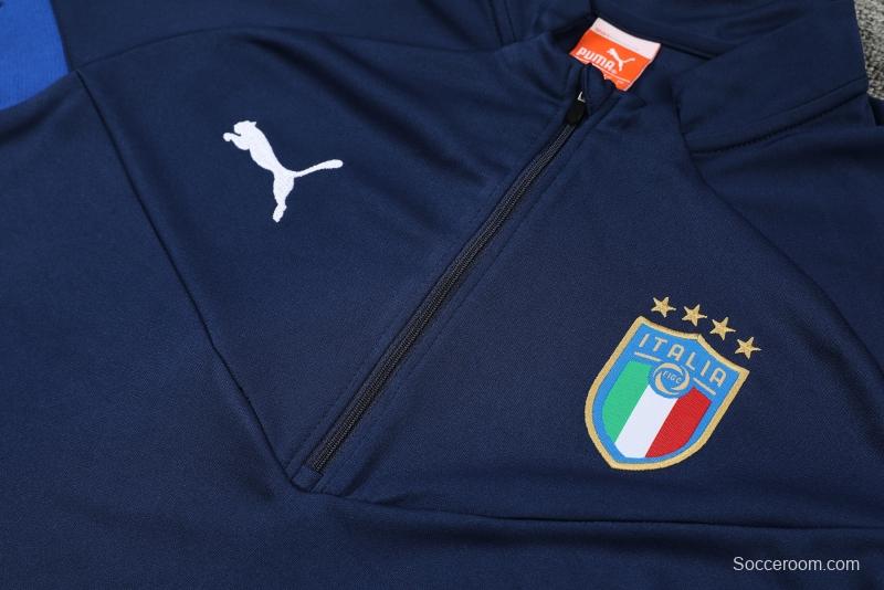 2022 Italy Navy Half Zipper Tracksuit