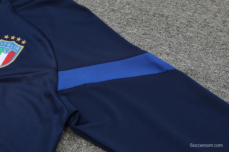 2022 Italy Navy Half Zipper Tracksuit