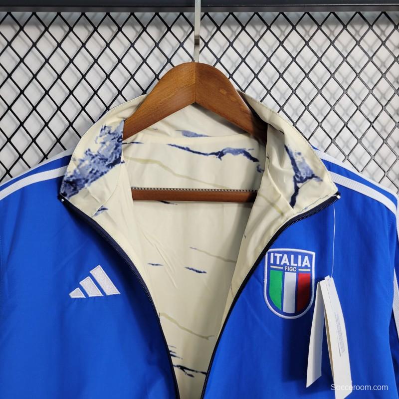 2023 Italy Blue/Milk Reversible Windbreaker