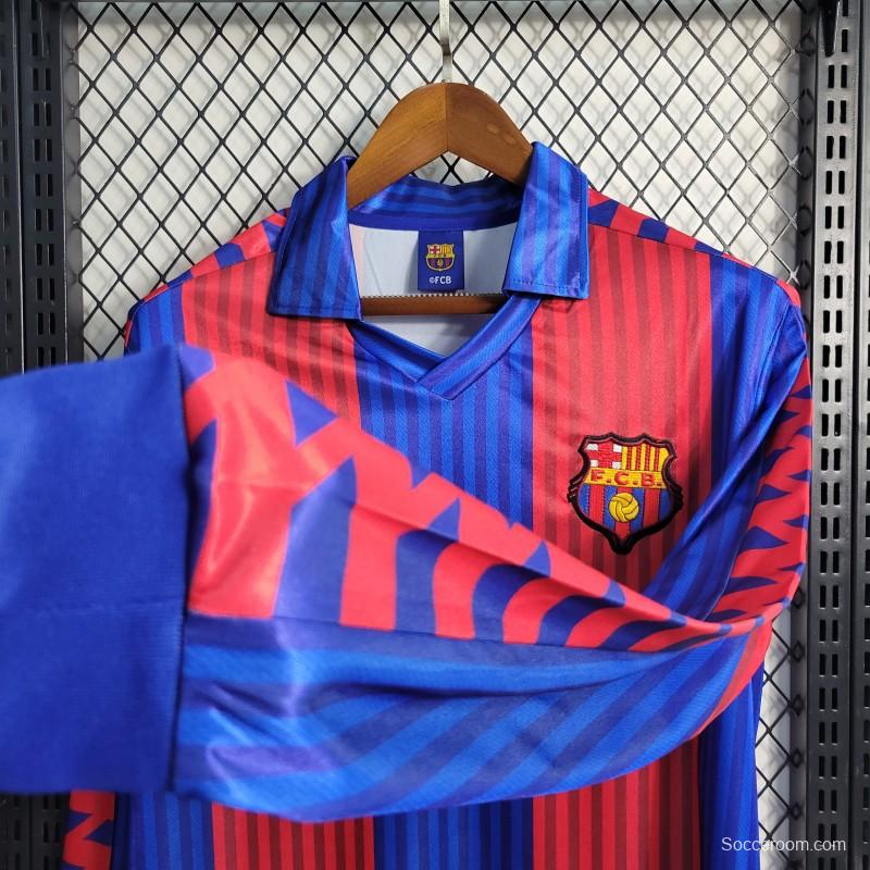 Retro 91/92 Barcelona Home Long Sleeve Jersey