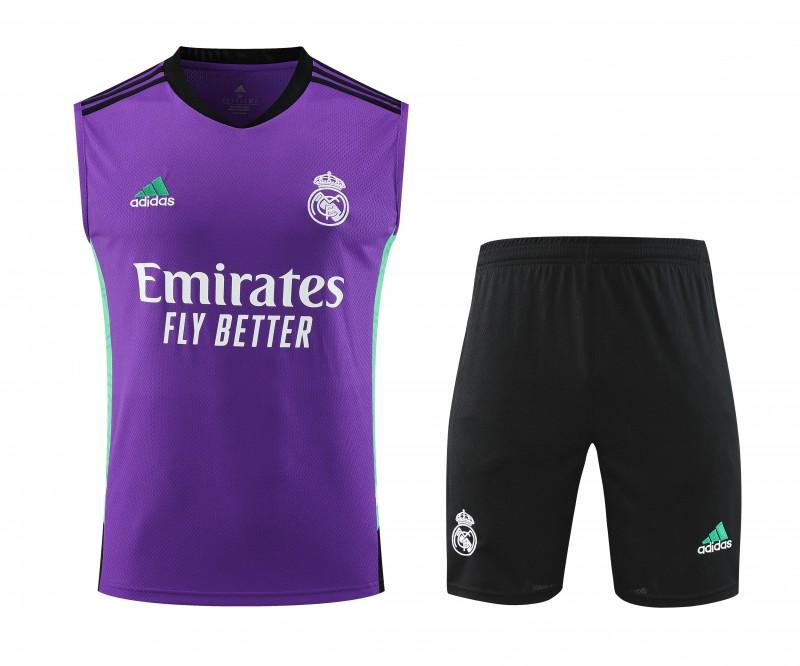 23-24 Real Madrid Purple Vest Jersey+Shorts