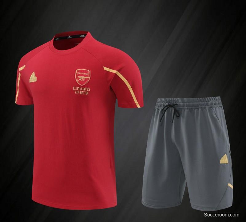 23/24 Arsenal Red Cotton Short Sleeve Jersey+Shorts