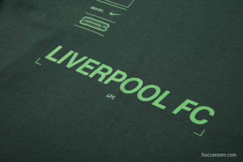 23/24 Liverpool Green Cotton Short Sleeve Jersey+Shorts