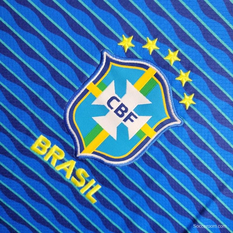 2024 Brazil Away Blue Jersey