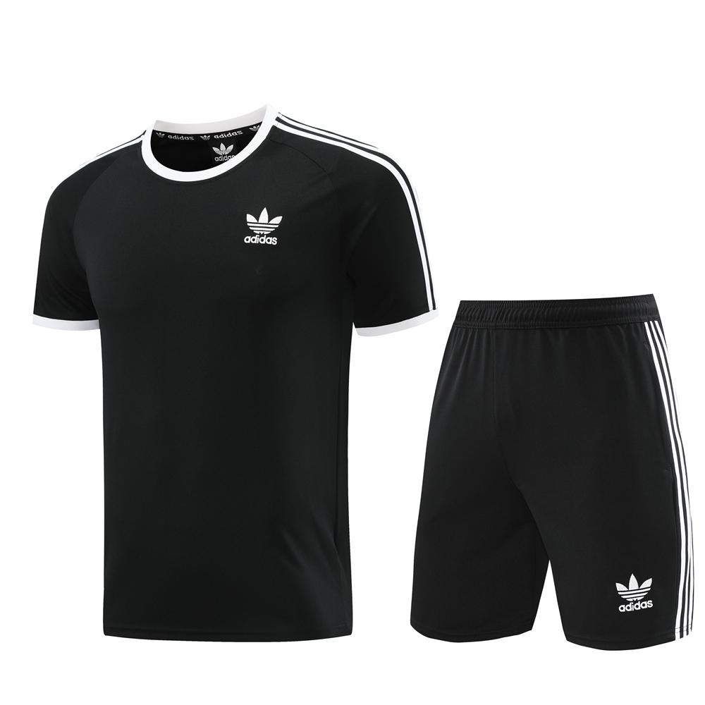 24/25 Adidas Original Black Short Sleeve Jersey+Shorts