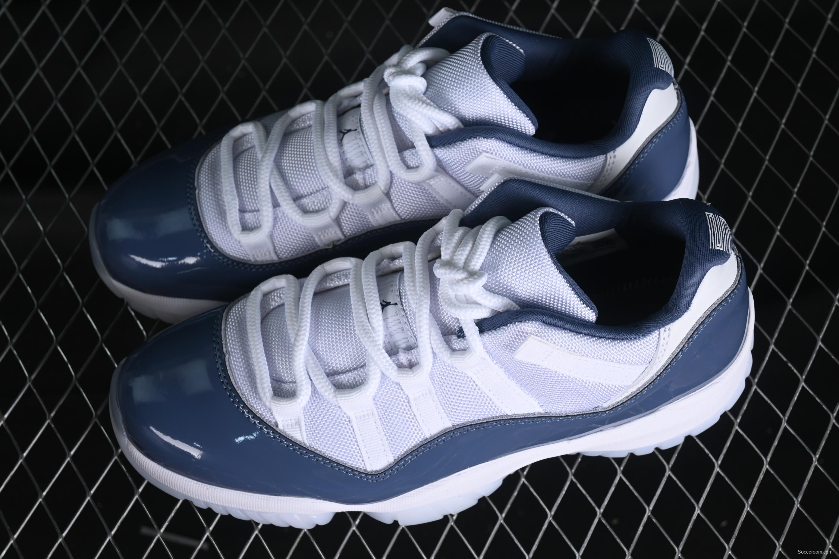 Nike Air Jordan 11 Low "Diffused Blue" Retro Basketball Shoes with Patent Leather Accents - FV5104-104