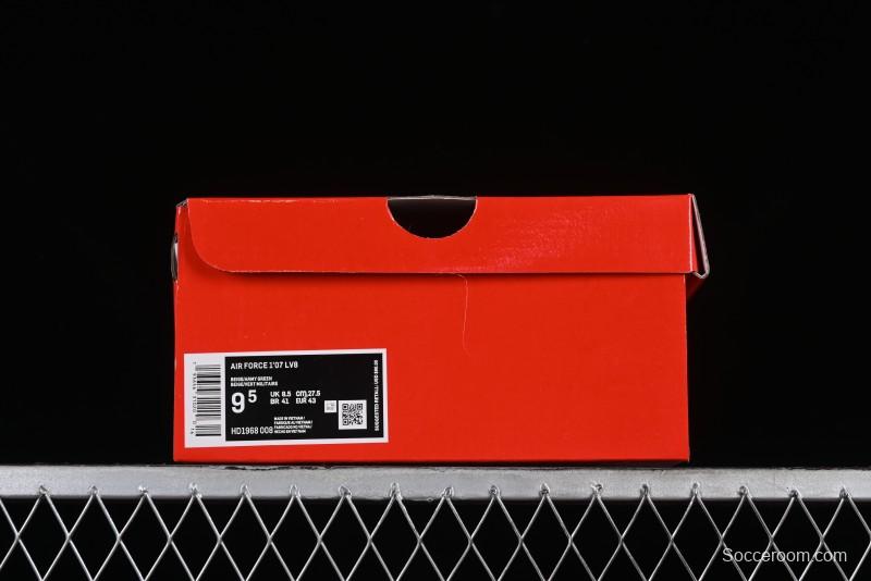 Supreme x Nike Air Force 1'07 Low Beige Green Casual Sneakers with Zoom Air Cushion - HD1968-008