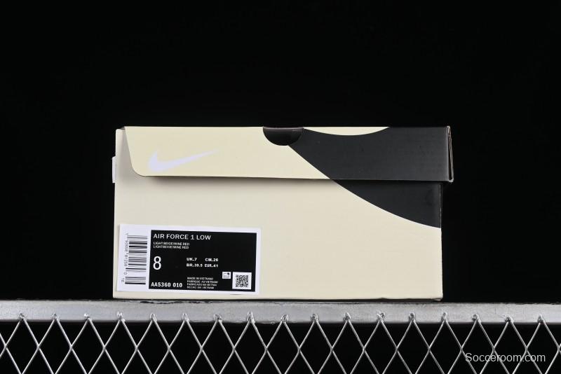 Nike Vlone x Air Force 1 '07 Low Collaboration Wine Red Casual Sneakers - AA5360-010