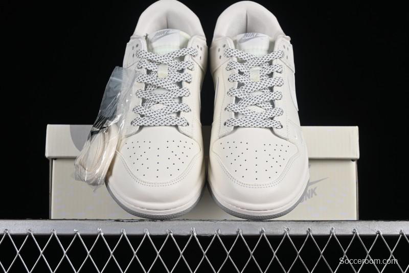 Nike SB Dunk Low LV Collaboration - Double Swoosh Beige Grey Anniversary High-End Custom Low-Top Casual Sneakers - FC2025-306