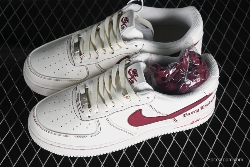 Nike Vlone x Air Force 1 '07 Low Collaboration Wine Red Casual Sneakers - AA5360-010