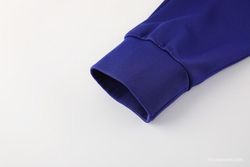 24/25 Barcelona Blue/Red Full Zipper Jacket +Long Pants