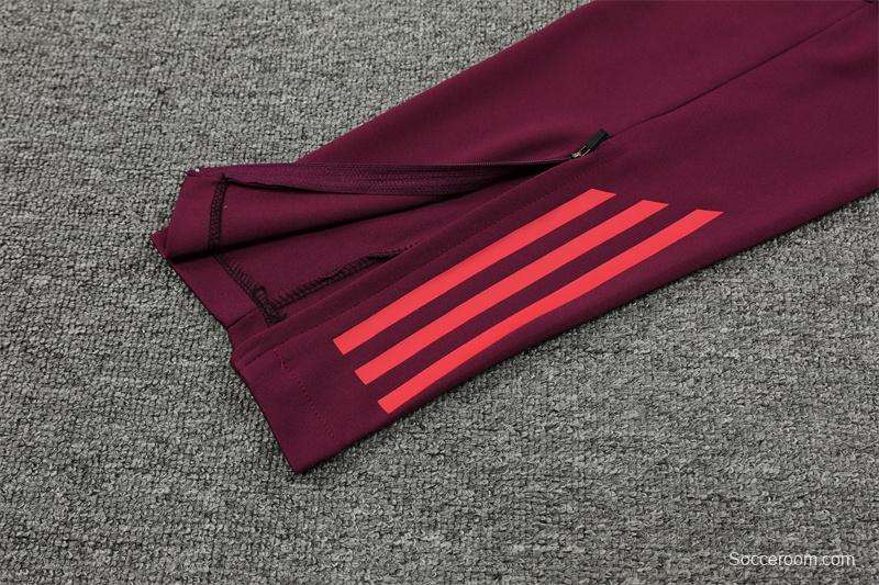 24/25 Bayern Munich Wine Half Zipper Jacket+Long Pants