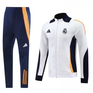 24/25 Real Madrid White Full Zipper Jacket +Long Pants