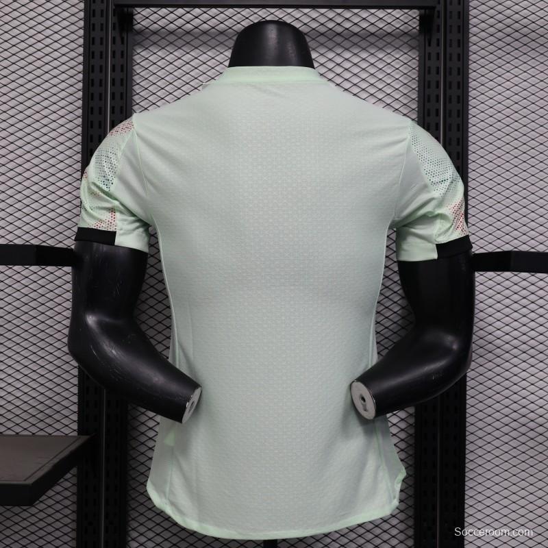 Player Version 2025 Portugal Away Mint Green Jersey with Graphic Pattern