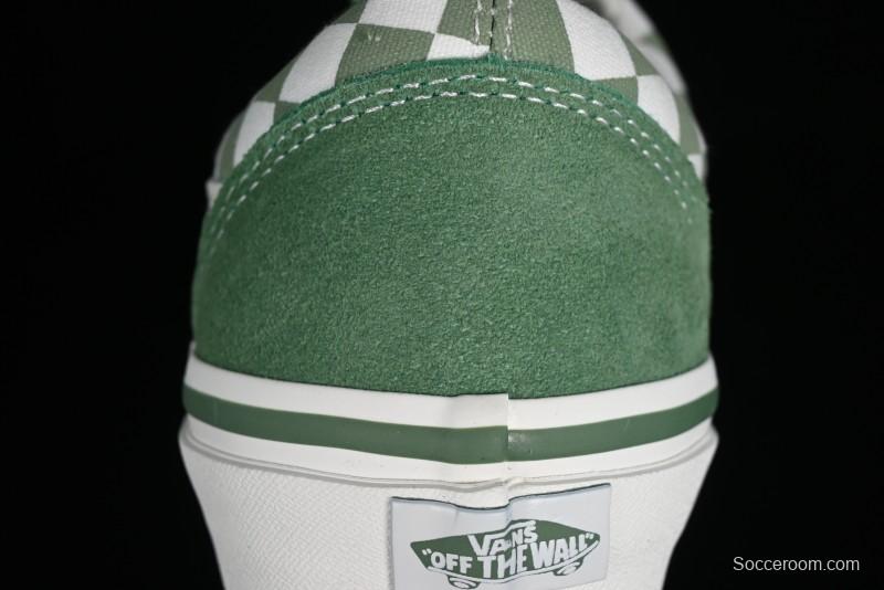Vans Old Skool Reissue 136 Checkerboard Green Retro Canvas Shoes - VN000MT6V0N