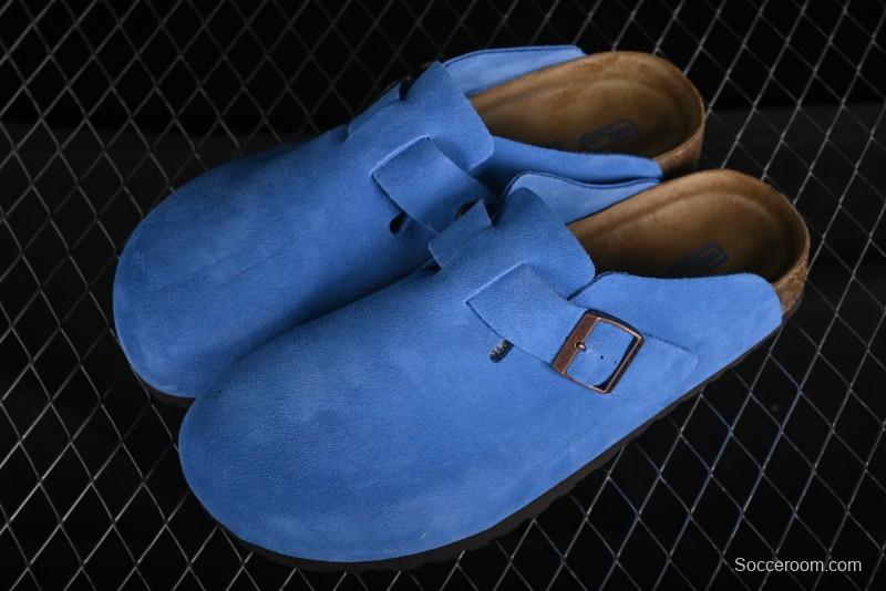 Birkenstock Arizona Soft Footbed Sandals with Suede Leather and Lambswool Lining - Original Blue