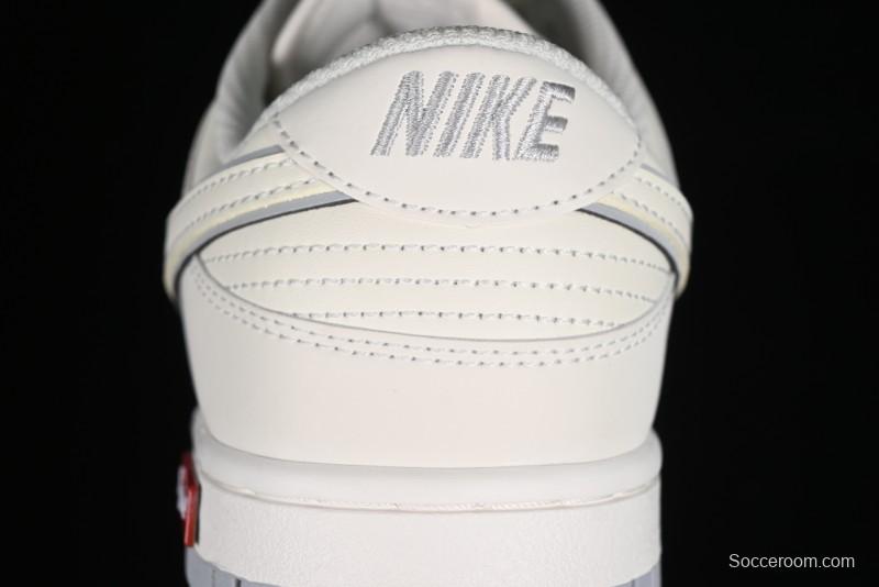 Nike SB Dunk Low Supreme Collaboration - Light Grey Anniversary Customized Low-Top Casual Skate Shoes - DJ2024-005