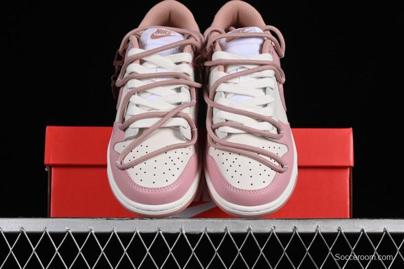 Nike Dunk Low ESS Custom Edition Rose Pink Retro Sweetheart Low-Top Casual Sneakers - DD1503-118
