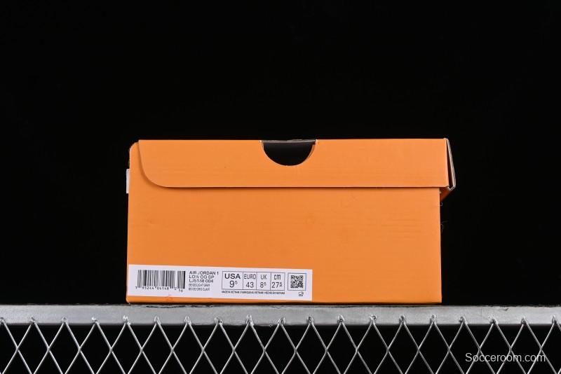 Nike Travis Scott x Fragment Design x Jordan Air Jordan 1 Low OG SP AJ1 LV Grey Denim Culture Casual Sneakers - LJ5188-004